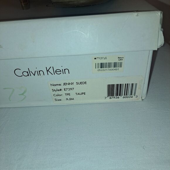 Calvin Klein Ankle Boots Booties 9.5 M Pointed Toe Brown Suede Leather Women's - Picture 12 of 12